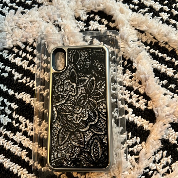 Brand new case iPhone XS Max black lace/silver glitter - Picture 3 of 6